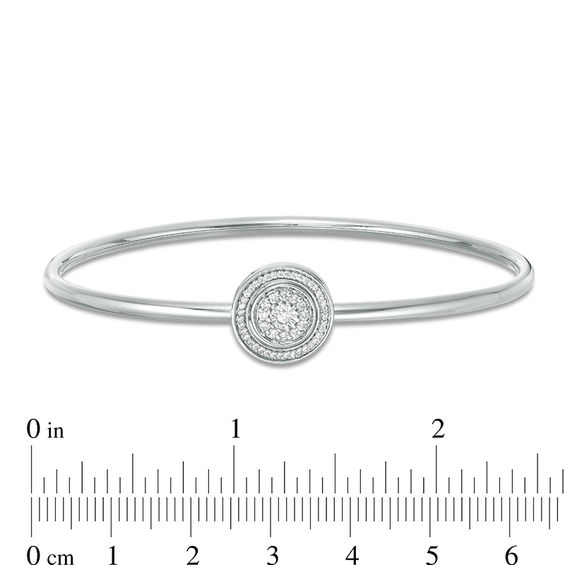 Convertibilities 0.18 CT. T.W. Diamond Circle Frame Flex Two-in-One Bangle in Sterling Silver