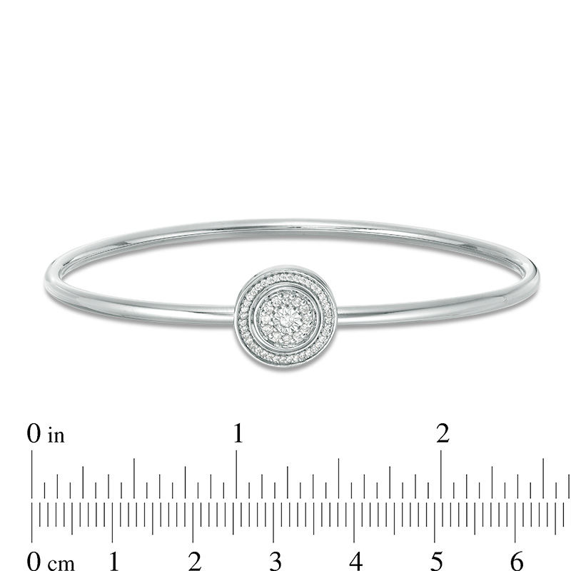 Convertibilities 0.18 CT. T.W. Diamond Circle Frame Flex Two-in-One Bangle in Sterling Silver