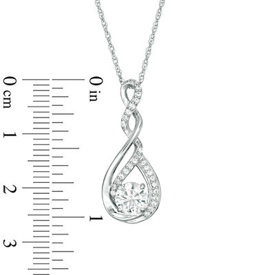 6.0mm Lab-Created White Sapphire Twist Infinity Pendant in Sterling Silver