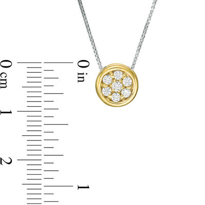 Convertibilities 0.37 CT. T.W. Composite Diamond Circle Three-in-One Pendant in Sterling Silver and 10K Gold