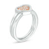 Convertibilities 0.18 CT. T.W. Diamond Heart Three-in-One Ring in Sterling Silver and 10K Rose Gold