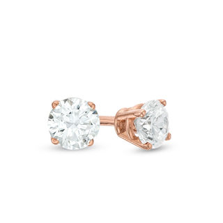 0.20 CT. T.W. Diamond Solitaire Stud Earrings in 10K Rose Gold