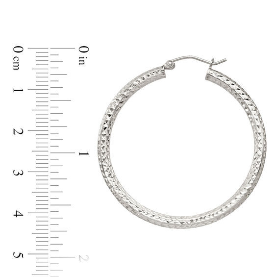 40.0mm Diamond-Cut Hoop Earrings in Sterling Silver