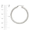 3.0 x 40.0mm Diamond-Cut Square-Edge Hoop Earrings in Sterling Silver