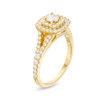 Thumbnail Image 2 of 0.95 CT. T.W. Diamond Double Cushion Frame Engagement Ring in 10K Gold