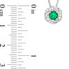 4.5mm Lab-Created Emerald and White Sapphire Swirl Frame Pendant in Sterling Silver