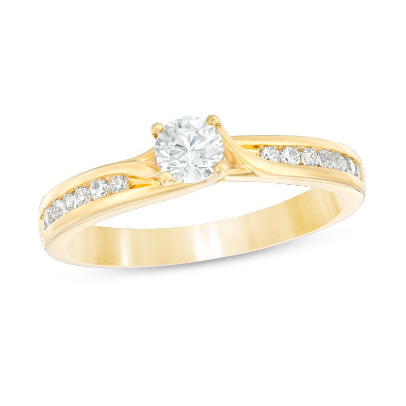 0.50 CT. T.W. Diamond Bypass Engagement Ring in 14K Gold