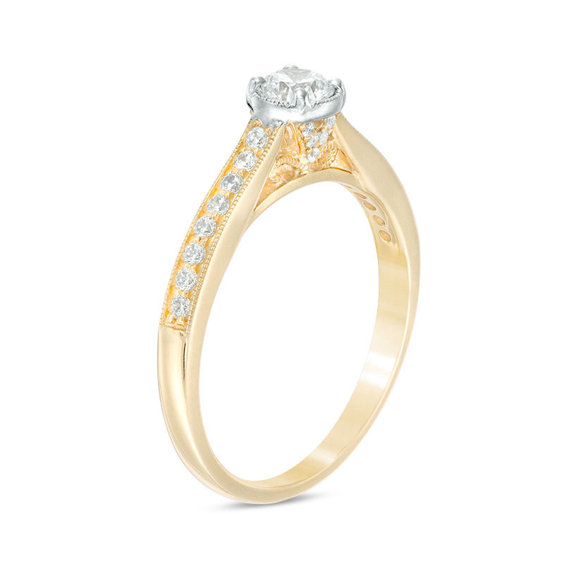 0.45 CT. T.W. Diamond Vintage-Style Engagement Ring in 10K Gold|Peoples Jewellers