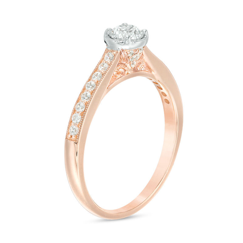0.45 CT. T.W. Diamond Vintage-Style Engagement Ring in 10K Rose Gold|Peoples Jewellers