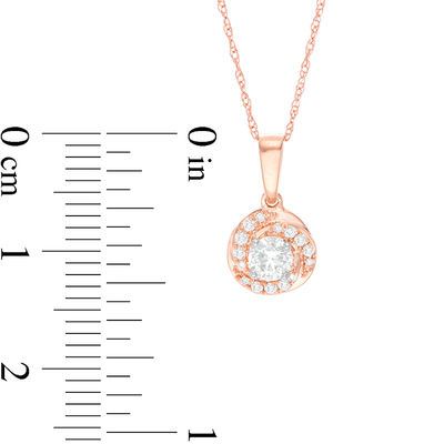 0.32 CT. T.W. Certified Canadian Diamond Swirl Pendant in 14K Rose Gold (I/I2)