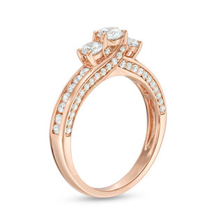 CT. T.W. Diamond Past Present Future® Engagement Ring in 14K Rose Gold