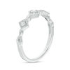 Thumbnail Image 1 of 0.10 CT. T.W. Diamond Tilted Square Twist Vintage-Style Band in 10K White Gold