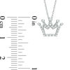 Thumbnail Image 2 of 0.10 CT. T.W. Diamond Crown Pendant in 10K White Gold