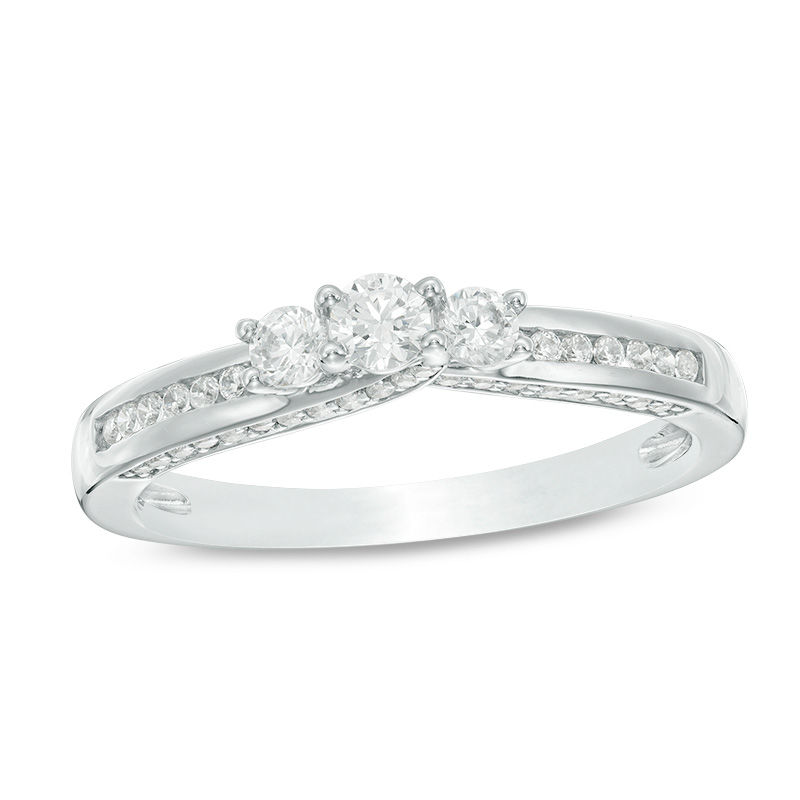 CT. T.W. Diamond Past Present Future® Engagement Ring in 14K Gold|Peoples Jewellers