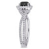 Thumbnail Image 1 of 1.50 CT. T.W. Enhanced Black and White Diamond Cushion Frame Twist Engagement Ring in 14K White Gold