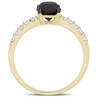 1.23 CT. T.W. Enhanced Black and White Diamond Engagement Ring in 14K Gold