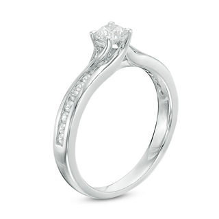 CT. T.W. Diamond Bypass Engagement Ring in 14K White Gold