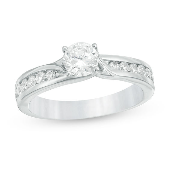 1.00 CT. T.W. Diamond Bypass Engagement Ring in 14K White Gold