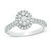 Thumbnail Image 0 of 0.75 CT. T.W. Composite Diamond Oval Frame Engagement Ring in 14K White Gold