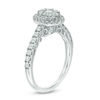 Thumbnail Image 1 of 0.75 CT. T.W. Composite Diamond Oval Frame Engagement Ring in 14K White Gold