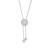 0.115 CT. T.W. Diamond Frame Lariat Necklace in Sterling Silver - 26"