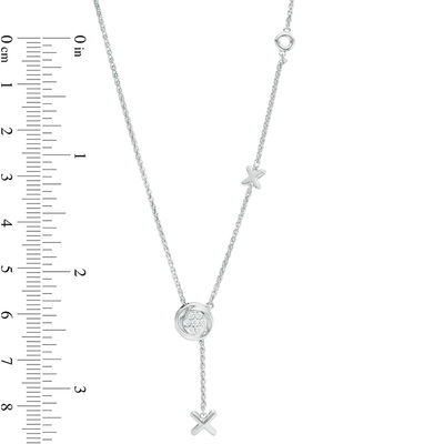 CT. T.W. Diamond "XO" Station Lariat Necklace in Sterling Silver