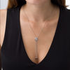 Thumbnail Image 1 of 0.145 CT. T.W. Diamond Swirl Lariat Necklace in Sterling Silver and 10K Rose Gold - 26"