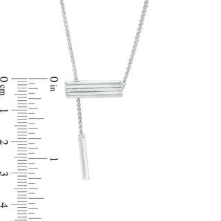 0.04 CT. T.W. Diamond Bar Lariat Necklace in Sterling Silver - 26"