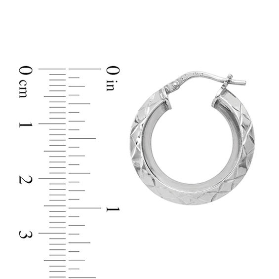 24.0mm Diamond-Cut Hoop Earrings in Sterling Silver