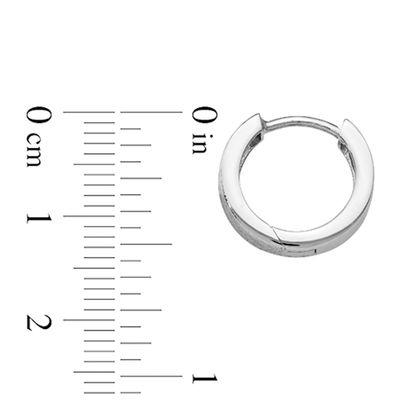 14.25mm Textured Huggie Hoop Earrings in Sterling Silver