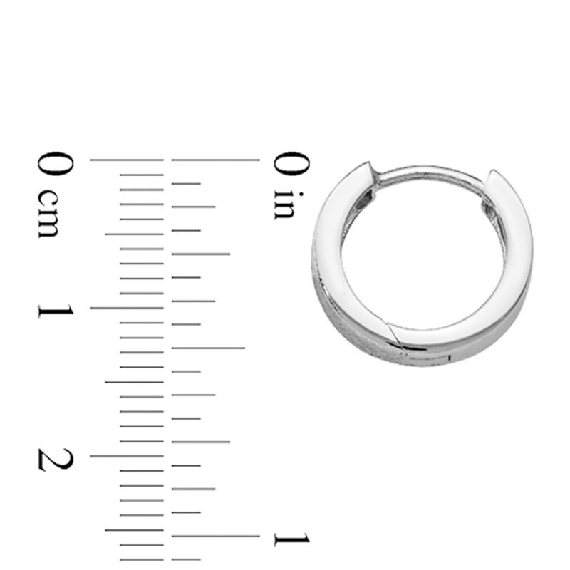 13.0 x 14.25mm Textured Huggie Hoop Earrings in Sterling Silver