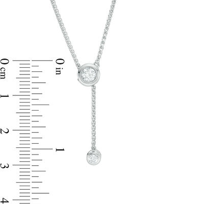 0.29 CT. T.W. Diamond Lariat Necklace in Sterling Silver - 26"