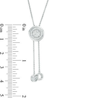 0.115 CT. T.W. Diamond Circle Lariat Necklace in Sterling Silver - 26"