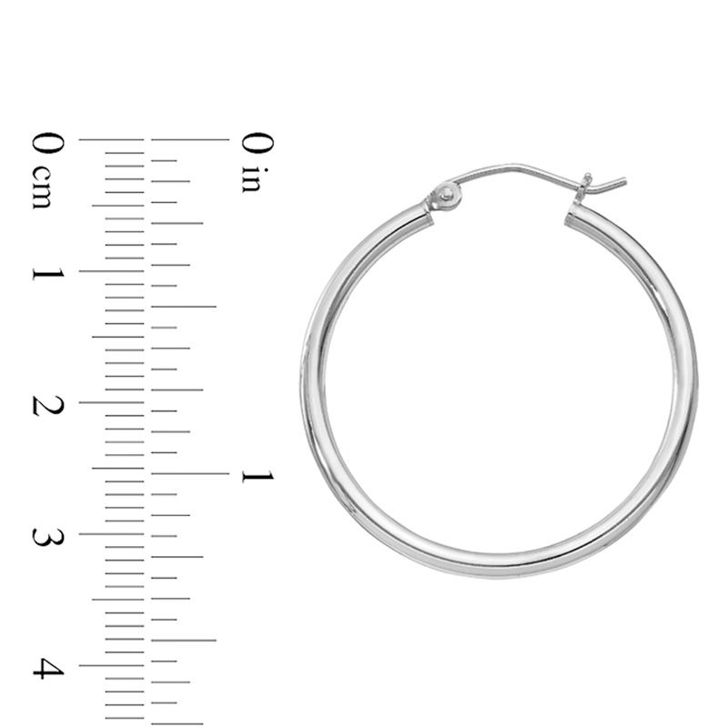 2.0 x 30.0mm Polished Hoop Earrings in Sterling Silver|Peoples Jewellers