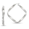 Thumbnail Image 0 of 3.0 x 45.0mm Diamond-Cut Twist Square Hoop Earrings in Sterling Silver