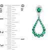 Thumbnail Image 2 of Pear-Shaped Lab-Created Emerald and White Sapphire Frame Teardrop Earrings in Sterling Silver