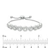 3.8mm Lab-Created White Sapphire Frame Bolo Bracelet in Sterling Silver - 9.5"