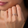 0.065 CT. T.W. Diamond Infinity Knot Heart Ring in Sterling Silver and 10K Rose Gold