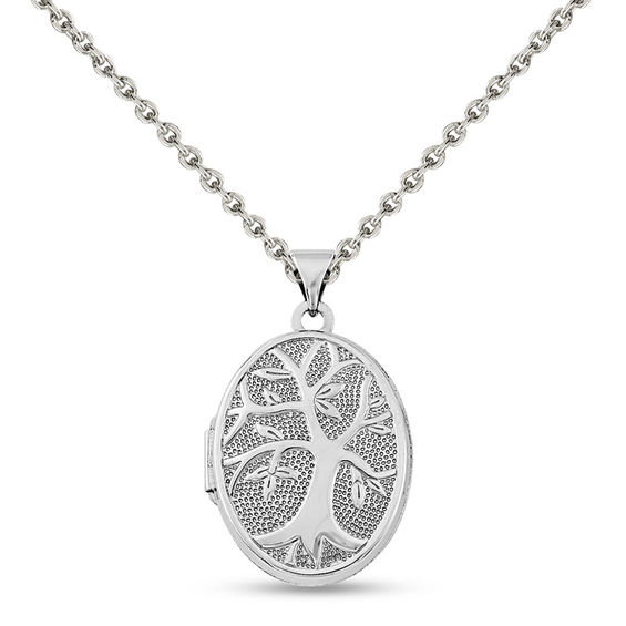 Oval Tree Locket in Sterling Silver