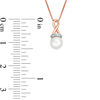 Thumbnail Image 1 of 6.0mm Freshwater Cultured Pearl and Diamond Accent Loop Pendant in 10K Rose Gold