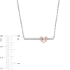 0.065 CT. T.W. Diamond Infinity Heart Bar Necklace in Sterling Silver and 10K Rose Gold - 16.86"