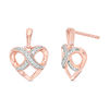 Thumbnail Image 0 of 0.065 CT. T.W. Diamond Infinity Heart Drop Earrings in 10K Rose Gold