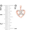 0.065 CT. T.W. Diamond Infinity Heart Drop Earrings in 10K Rose Gold