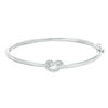 Thumbnail Image 0 of 0.065 CT. T.W. Diamond Love Knot Pretzel Bangle in Sterling Silver