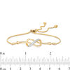 Thumbnail Image 2 of 0.145 CT. T.W. Diamond Infinity Knot Bolo Bracelet in Sterling Silver with 14K Gold Plate - 9.5&quot;