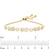 Thumbnail Image 2 of 0.145 CT. T.W. Diamond Triple Infinity Knot Bolo Bracelet in Sterling Silver with 14K Gold Plate - 9.5&quot;