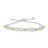 0.38 CT. T.W. Diamond Infinity Knot and "X" Bolo Bracelet in Sterling Silver with 14K Gold Plate - 9.5"