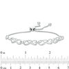 Thumbnail Image 1 of 0.065 CT. T.W. Diamond Infinity Knot Bolo Bracelet in Sterling Silver - 9.5"