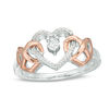 0.065 CT. T.W. Diamond Interlocking Infinity Hearts Ring in Sterling Silver and 10K Rose Gold