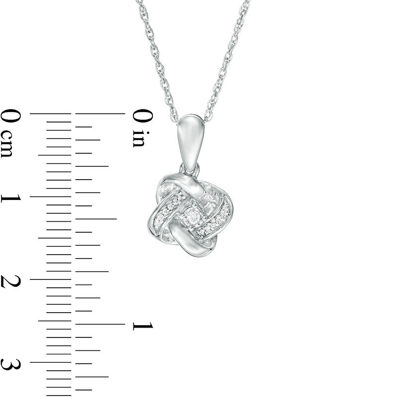 0.04 CT. T.W. Diamond Love Knot Pendant in 10K White Gold|Peoples Jewellers